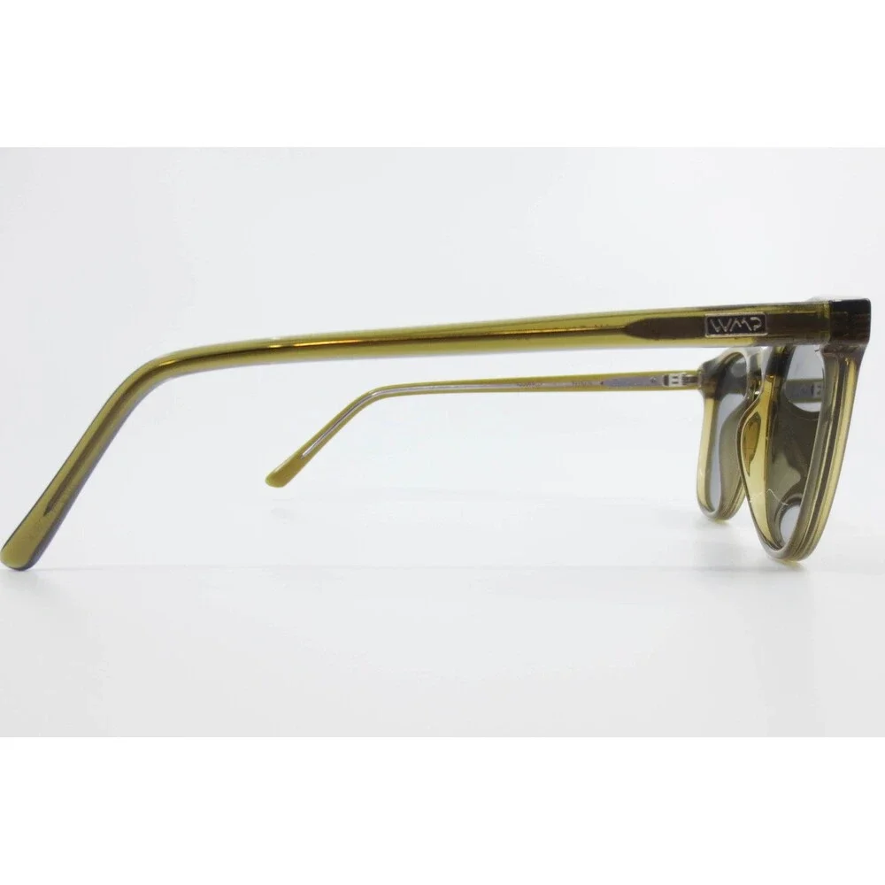 WMP Nick Sunglasses Olive Green Translucent Square Frame 51-21-150 Dark Lenses